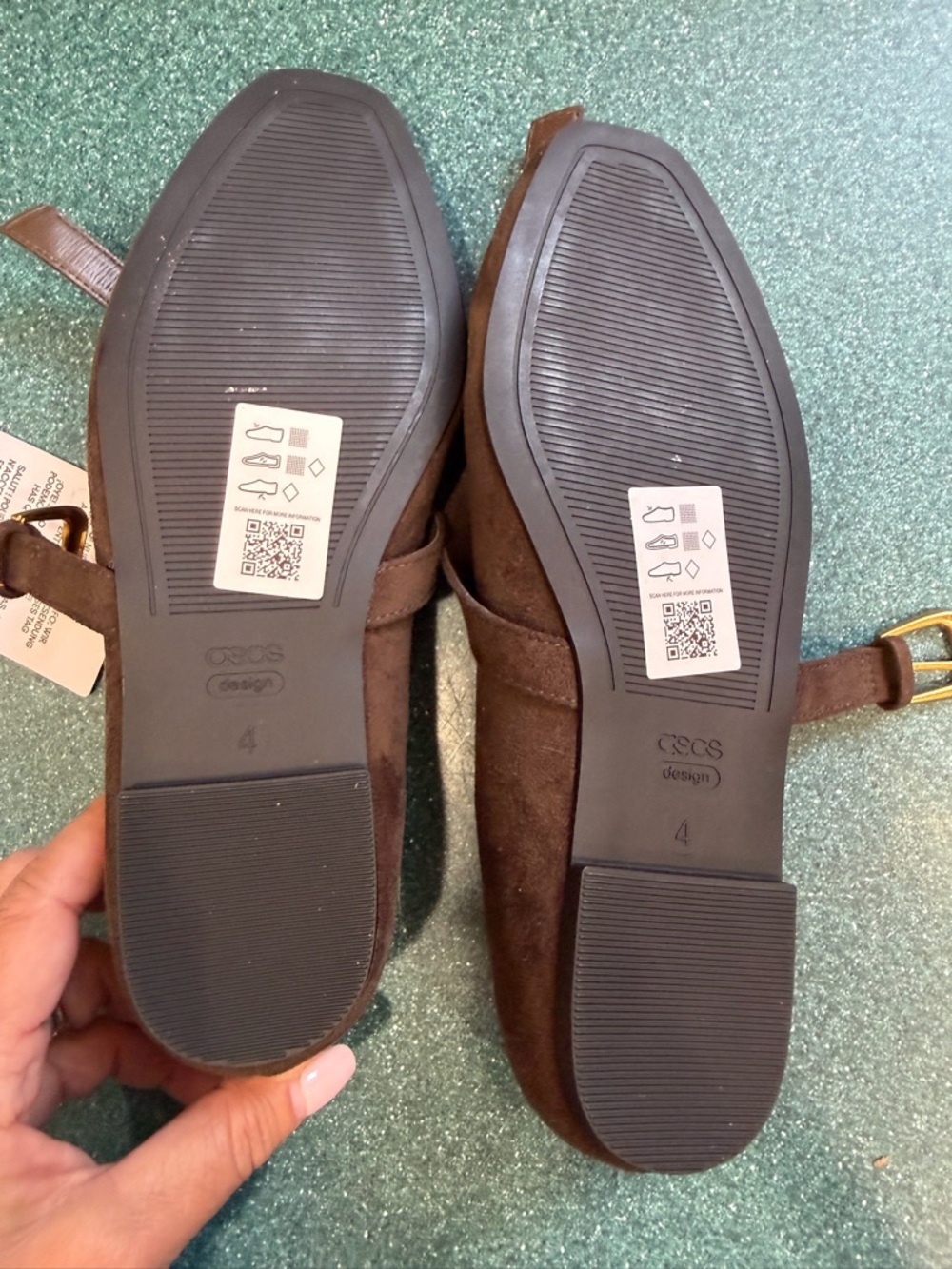 ASOS Brown Suede Mary Jane Flats with Strap - Picture 2 of 2